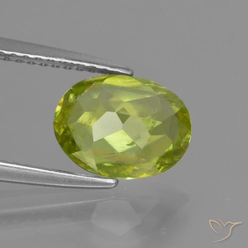 esfena Amarillo medio natural de 2.13 ct, Ovalada, SI