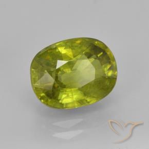 esfena Verde bosque cálido natural de 3.03 ct, Ovalada, VS-SI