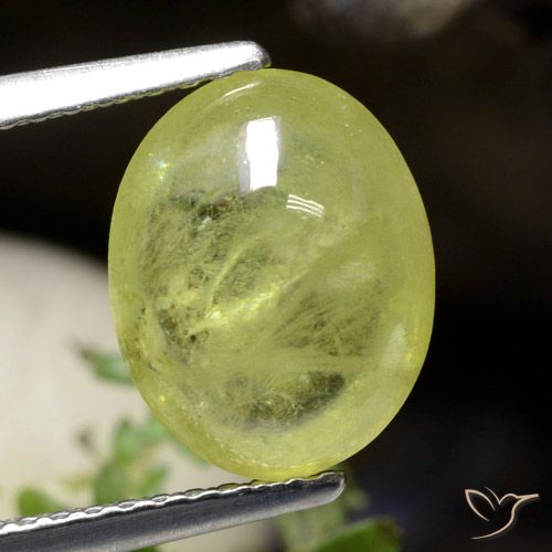 3.41ct Natural Amarillo medio esfena, Ovalada, Translúcido