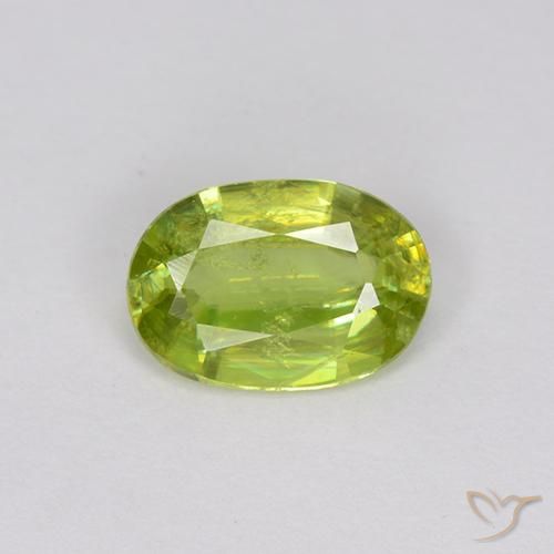 0.74ct Natural Verde claro esfena, Ovalada, VS-SI