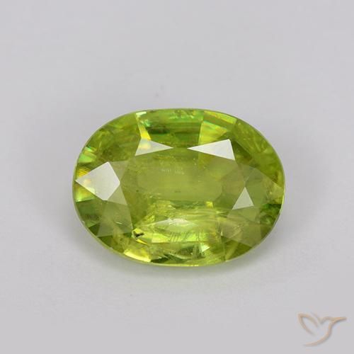 1.54ct Natural Verde claro esfena, Ovalada, VS-SI