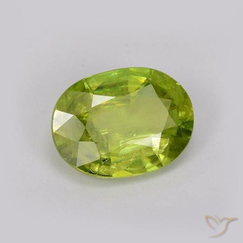 esfena Verde claro natural de 1.54 ct, Ovalada, VS-SI