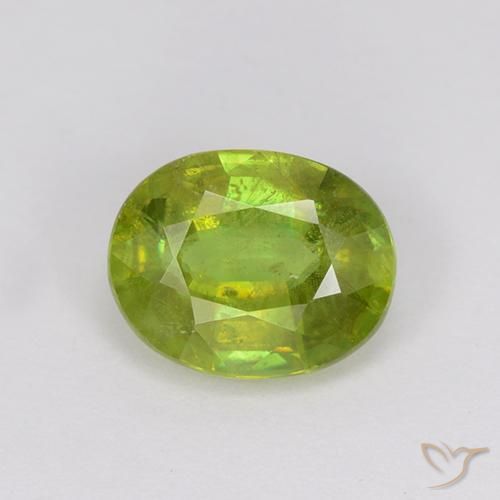 1.23ct Natural Verde claro esfena, Ovalada, VS-SI