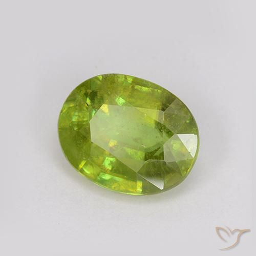 esfena Verde claro natural de 1.23 ct, Ovalada, VS-SI