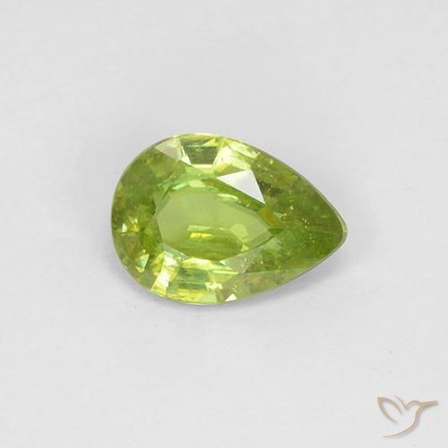 0.73ct Natural Verde claro esfena, En forma de pera, VS