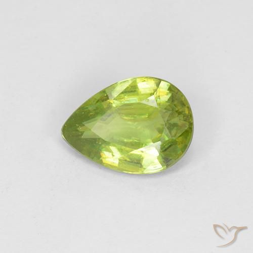 esfena Verde claro natural de 0.73 ct, En forma de pera, VS