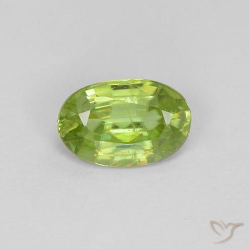 esfena Verde vivo natural de 1.07 ct, Ovalada, VS
