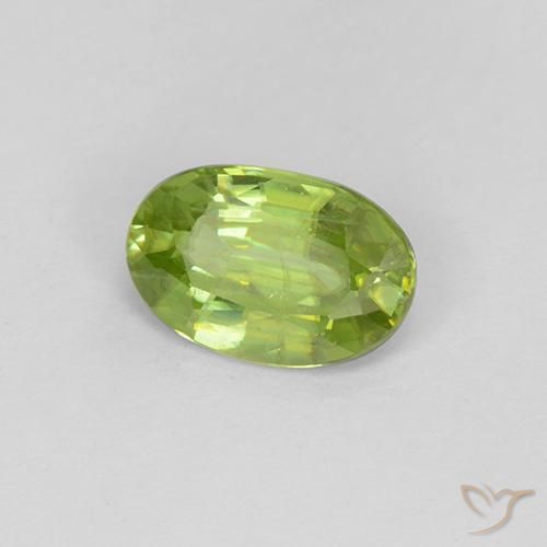 esfena Verde vivo natural de 1.07 ct, Ovalada, VS