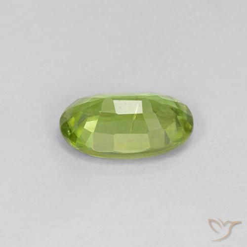 esfena Verde vivo natural de 1.07 ct, Ovalada, VS