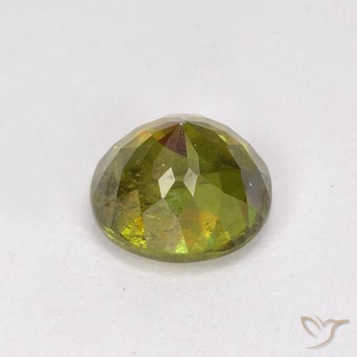 esfena Verde amarillento natural de 0.95 ct, Redondo, VS-SI