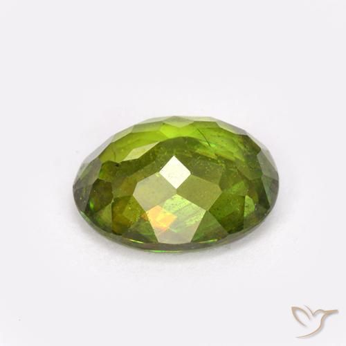 esfena Verde bosque natural de 0.92 ct, Ovalada, VS-SI