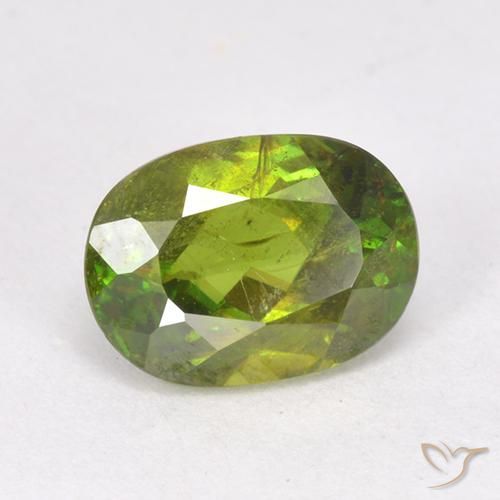 esfena Verde oscuro medio natural de 1.27 ct, Ovalada, VS-SI