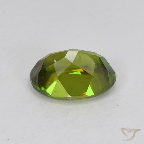 esfena Verde bosque natural de 1.03 ct, Ovalada, VVS-VS