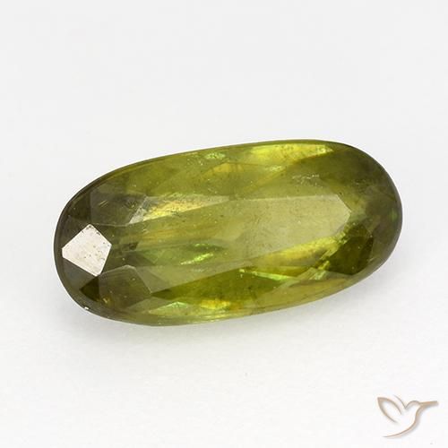esfena Verde oscuro natural de 0.95 ct, Ovalada, VS-SI