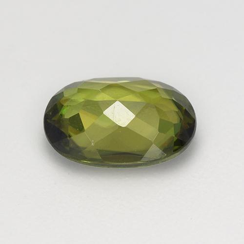 Esfena verde natural de 1,07 ct, corte óvalo, VVS-VS