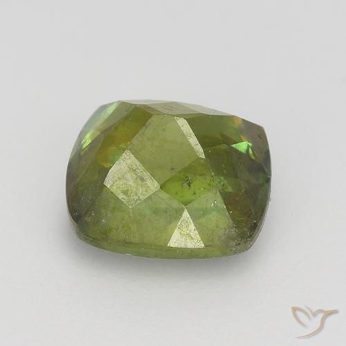 esfena Verde terroso natural de 1.11 ct, Forma Cojín, VS-SI