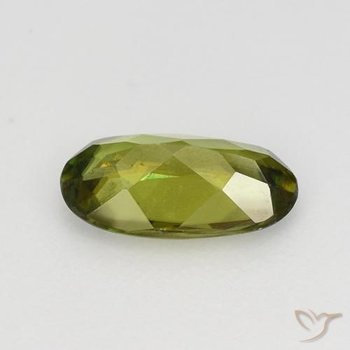 esfena Verde medio natural de 0.71 ct, Ovalada, VS-SI