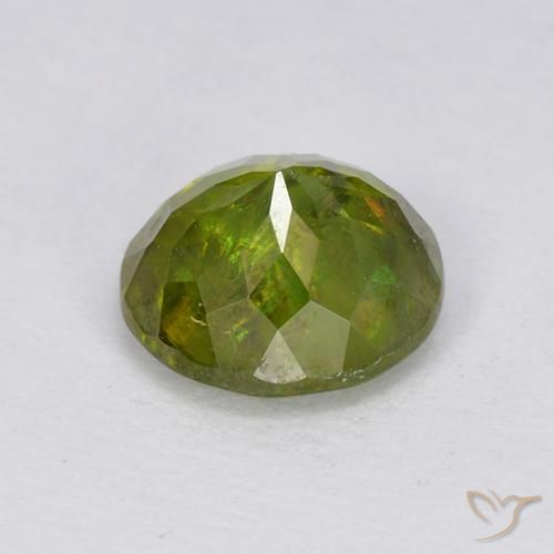 Esfena verde natural de 1,21 ct, corte redondo, VS-SI