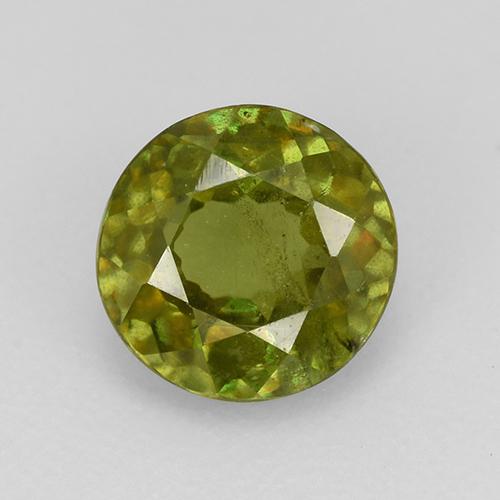 Esfena verde natural de 0,79 ct, corte redondo, VS