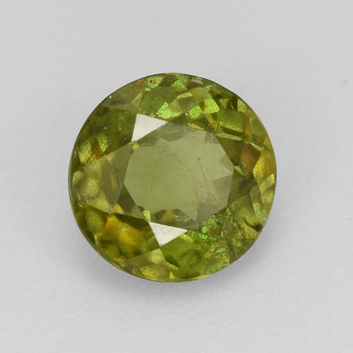 Esfena verde natural de 0,79 ct, corte redondo, VS