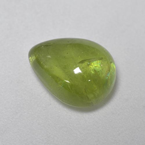 Esfena verde natural de 3,29 ct, en forma de pera, transparente