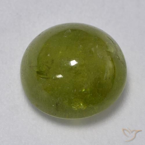 3.24ct Natural Verde bosque esfena, Redondo, Translúcido