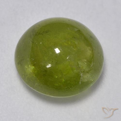 esfena Verde bosque natural de 3.24 ct, Redondo, Translúcido