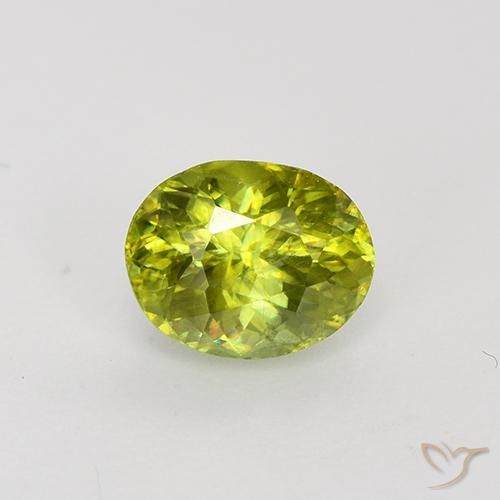 1.28ct Natural Amarillo medio esfena, Ovalada, VS-SI