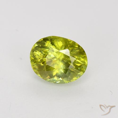 esfena Amarillo medio natural de 1.28 ct, Ovalada, VS-SI