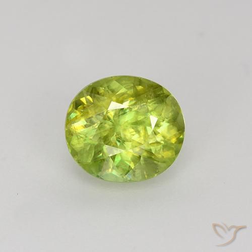1.22ct Natural Amarillo limón claro esfena, Ovalada, VS-SI
