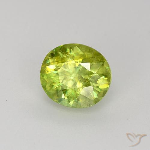 esfena Amarillo limón claro natural de 1.22 ct, Ovalada, VS-SI