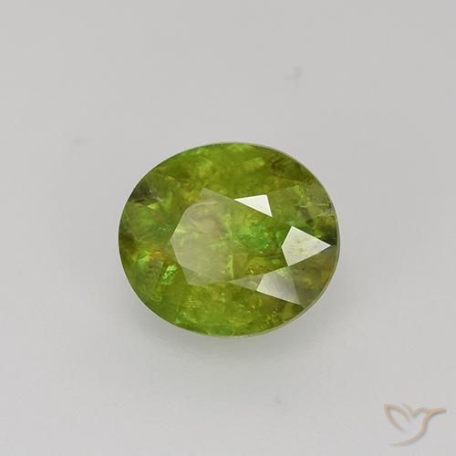 esfena Verde bosque natural de 1.19 ct, Ovalada, VS-SI