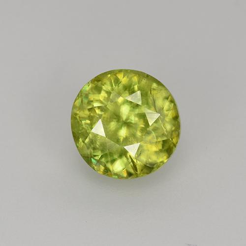 Esfena amarillo natural de 1,13 ct, corte redondo, VS-SI