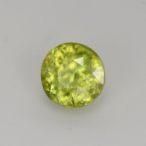 Esfena amarillo natural de 1,13 ct, corte redondo, VS-SI