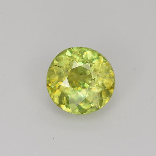 Esfena amarillo natural de 0,96 ct, corte redondo, VS-SI