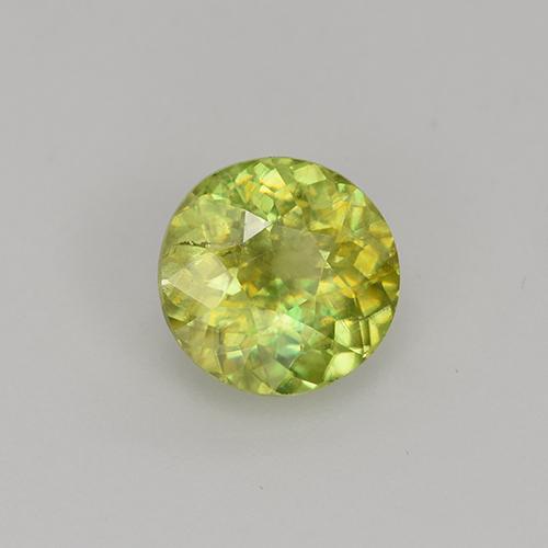 Esfena amarillo natural de 0,96 ct, corte redondo, VS-SI