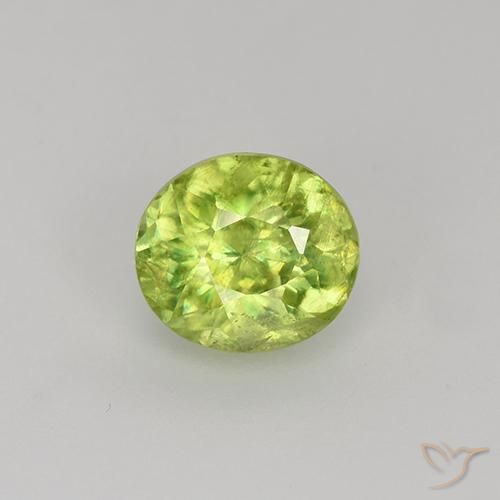 1.00ct Natural Amarillo claro esfena, Ovalada, VS-SI