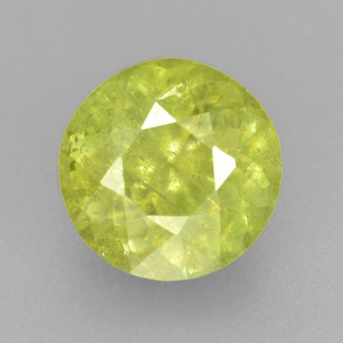 Esfena amarillo natural de 1,23 ct, corte redondo, VS-SI