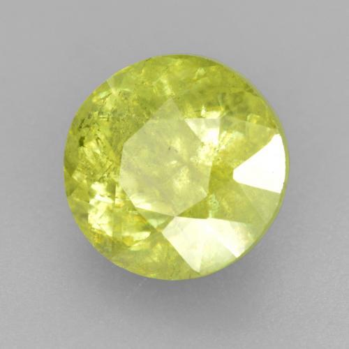Esfena amarillo natural de 1,23 ct, corte redondo, VS-SI