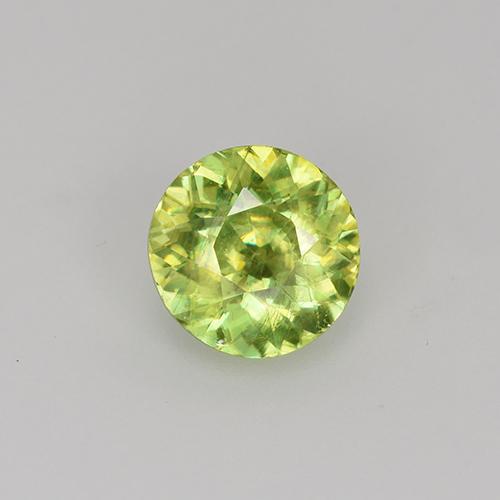 Esfena amarillo natural de 0,72 ct, corte redondo, VS-SI