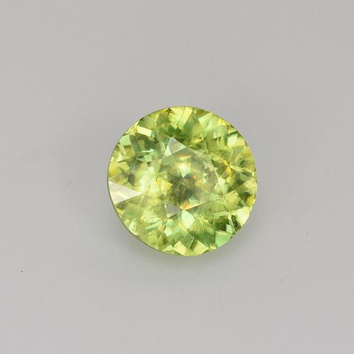 Esfena amarillo natural de 0,72 ct, corte redondo, VS-SI