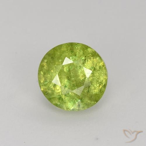 Esfena Amarillo limón claro natural de 1.06 ct, Corte Redondo, VS-SI