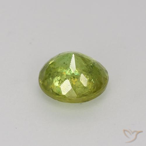 Esfena Amarillo limón claro natural de 1.06 ct, Corte Redondo, VS-SI