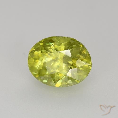 esfena Amarillo limón natural de 1.18 ct, Ovalada, VS-SI