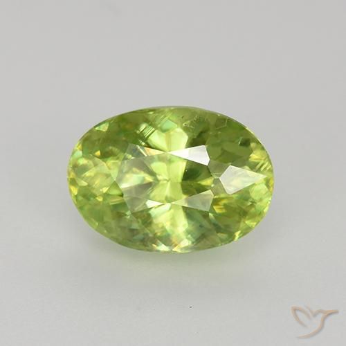 Esfena verde natural de 1,34 ct, corte óvalo, VS-SI