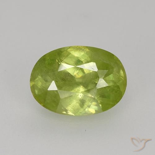 1.19ct Natural Amarillo limón claro esfena, Ovalada, VS-SI