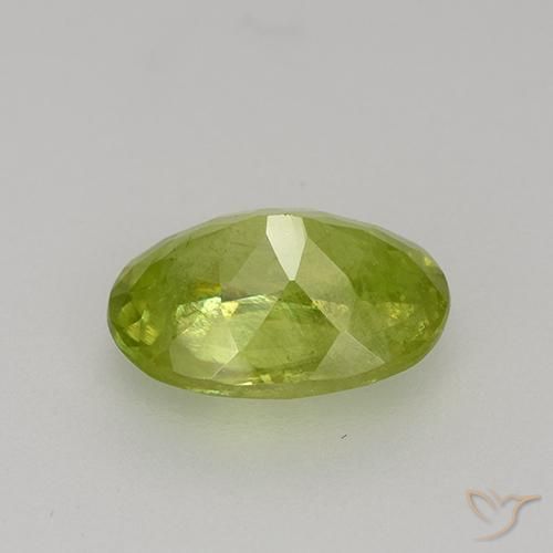 esfena Amarillo limón claro natural de 1.19 ct, Ovalada, VS-SI