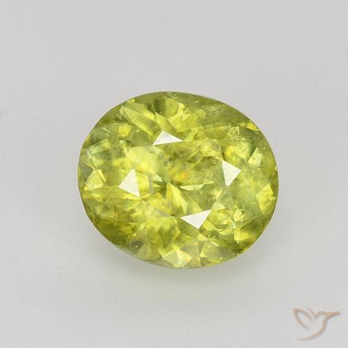1.12ct Natural Amarillo medio esfena, Ovalada, VS-SI