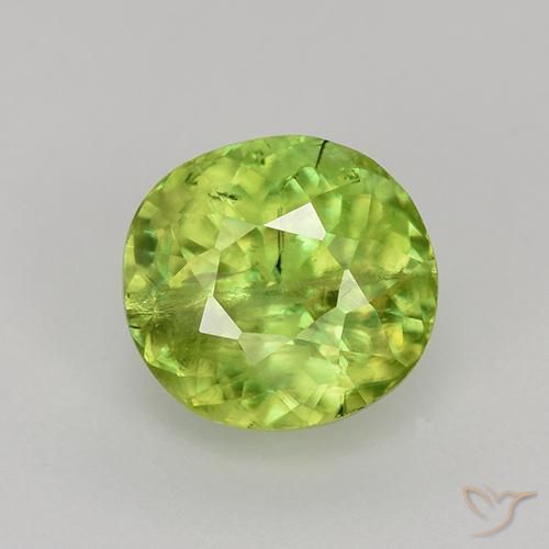 1.32ct Natural Verde claro medio esfena, Ovalada, VS-SI