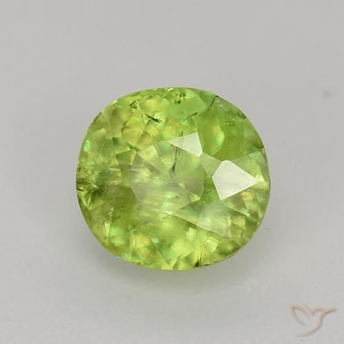 esfena Verde claro medio natural de 1.32 ct, Ovalada, VS-SI